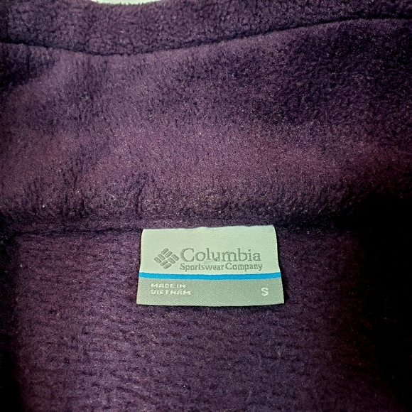 COLUMBIA DEEP PURPLE ZIP UP FLEECE - Picture 6 of 7